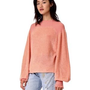 free people Elderflower Pullover Sweater in Peach